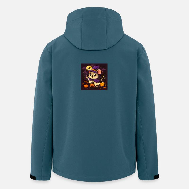 Süße Halloween Maus als Hexe - Recycelte Männer Softshell-Jacke von Stanley/Stella - Dunkles Petrol