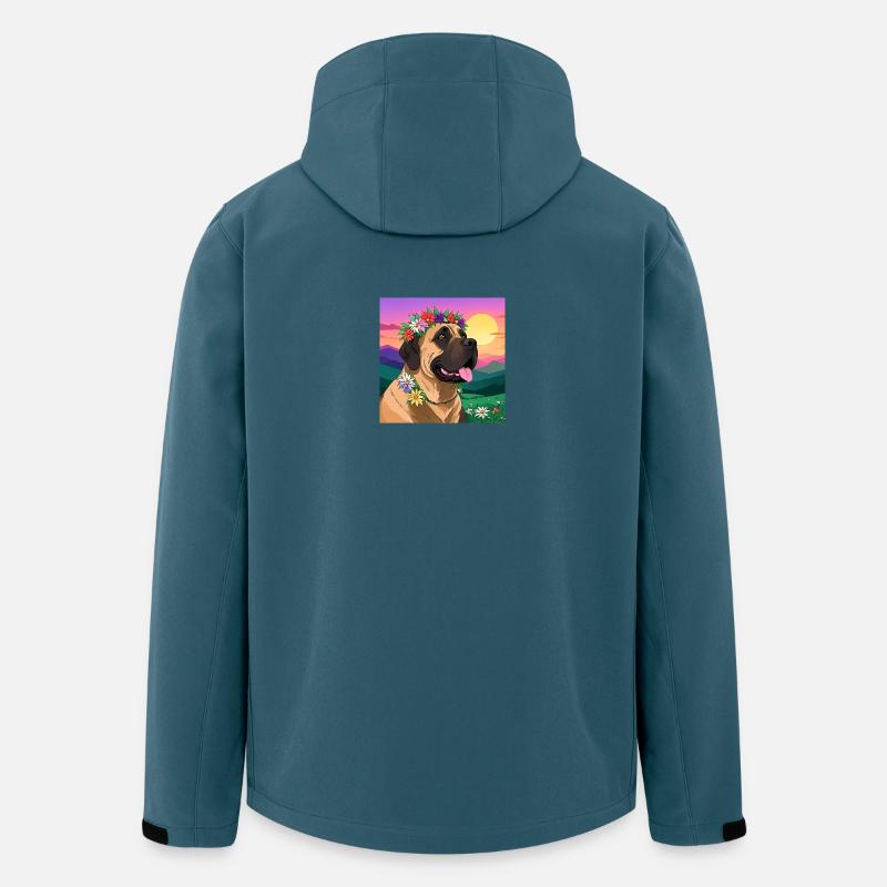 Mastiff mit Blumenkranz - Recycelte Männer Softshell-Jacke von Stanley/Stella - Dunkles Petrol