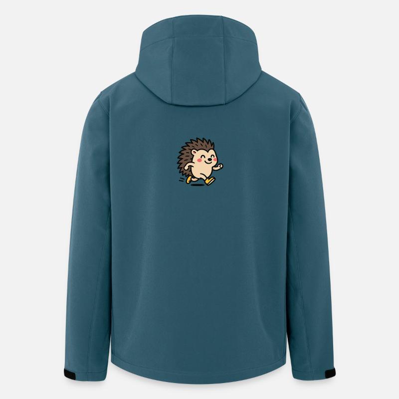 Igel Sprinter Niedliches Maskottchen - Recycelte Männer Softshell-Jacke von Stanley/Stella - Dunkles Petrol
