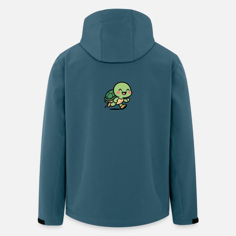 Schildkröten-Läufer-Lächeln - Recycelte Männer Softshell-Jacke von Stanley/Stella - Dunkles Petrol