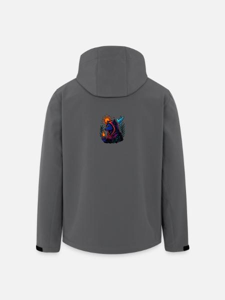 Flamme des Geistes – Kosmische Wolfskunst - Recycelte Männer Softshell-Jacke von Stanley/Stella - Dunkles Petrol