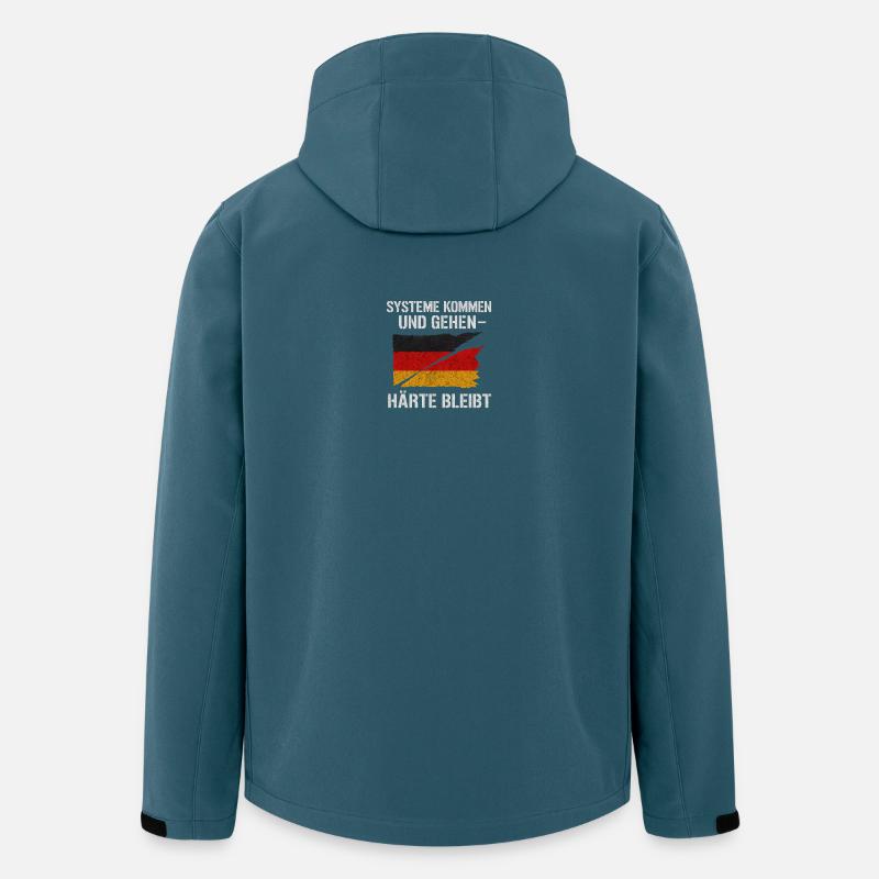 Systeme kommen und gehen – Härte bleibt - Recycelte Männer Softshell-Jacke von Stanley/Stella - Dunkles Petrol