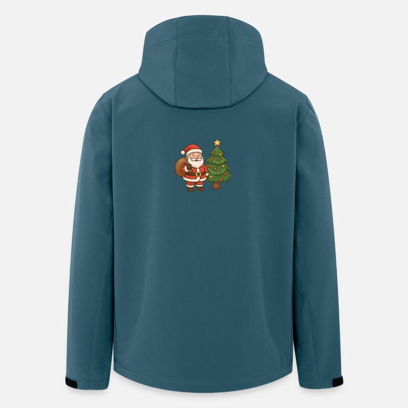 Weihnachtsmann mit Tannenbaum Illustration - Recycelte Männer Softshell-Jacke von Stanley/Stella - Dunkles Petrol