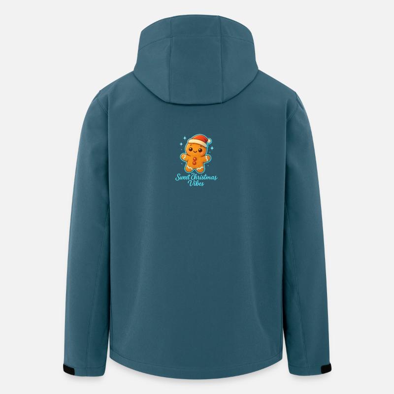 Weihnachtslebkuchen mit Santa-Hut - Recycelte Männer Softshell-Jacke von Stanley/Stella - Dunkles Petrol