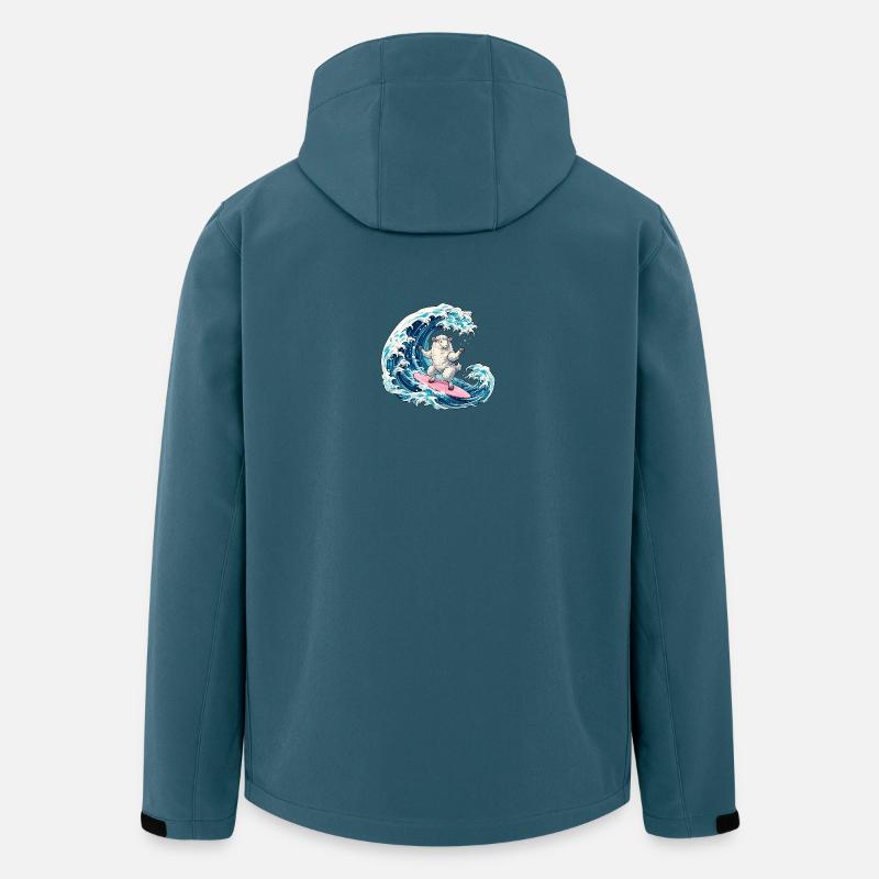 Surfer-Schaf auf der Welle - Recycelte Männer Softshell-Jacke von Stanley/Stella - Dunkles Petrol