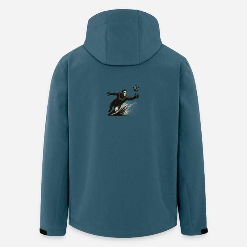 Torwart beim Hechtsprung Illustration - Recycelte Männer Softshell-Jacke von Stanley/Stella - Dunkles Petrol