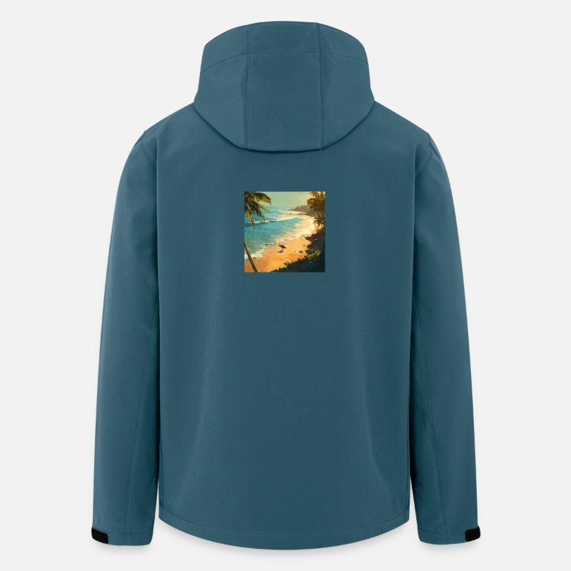 Sonnenstrand Surfer am Palmenstrand - Recycelte Männer Softshell-Jacke von Stanley/Stella - Dunkles Petrol