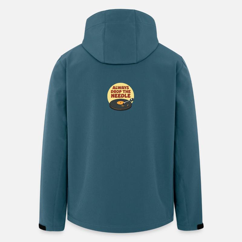 Needle Drop Vinyl-Vibe - Recycelte Männer Softshell-Jacke von Stanley/Stella - Dunkles Petrol