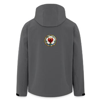 Martin-Luther-Rose - Recycelte Männer Softshell-Jacke von Stanley/Stella - Dunkles Petrol - Hinten - AI Model Male 185 light (185cm)