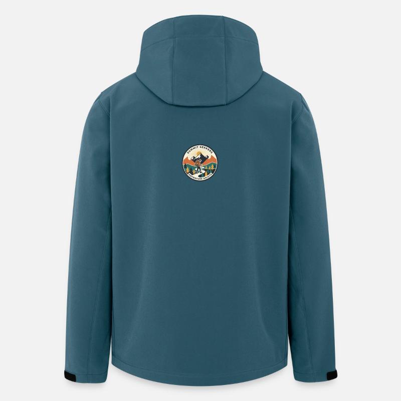 Bergsteiger Patch: Abenteuer wartet - Recycelte Männer Softshell-Jacke von Stanley/Stella - Dunkles Petrol