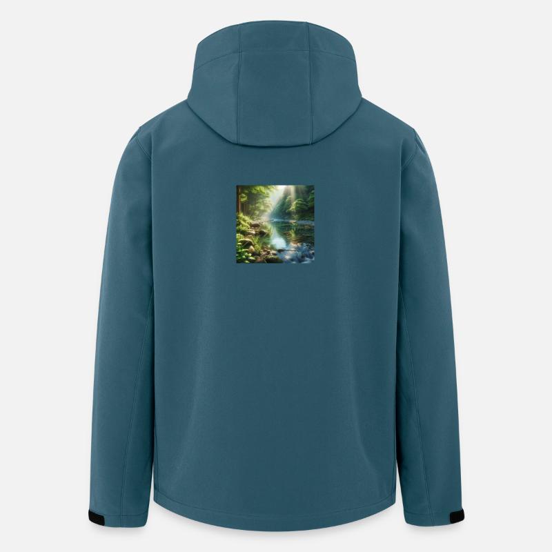 Ruhiges Skogsbäck - Recycelte Männer Softshell-Jacke von Stanley/Stella - Dunkles Petrol