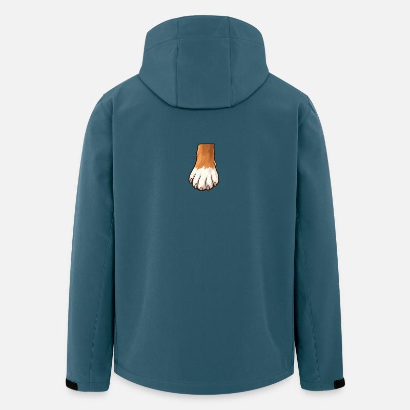 Braun Weiß Hundepfote Design - Recycelte Männer Softshell-Jacke von Stanley/Stella - Dunkles Petrol