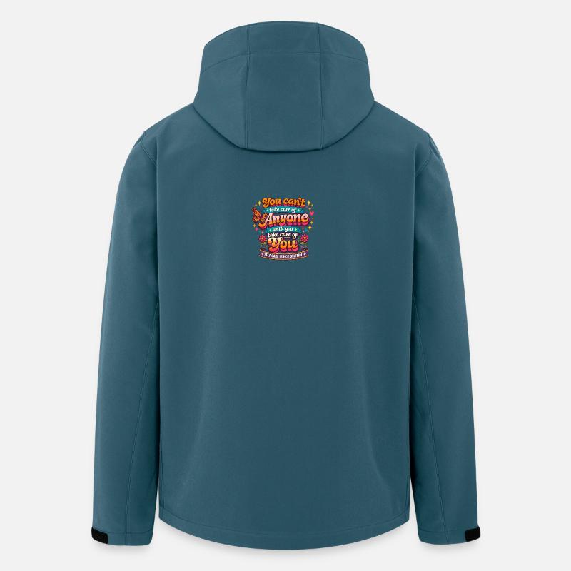 Retro Selbstfürsorge Spruch - Recycelte Männer Softshell-Jacke von Stanley/Stella - Dunkles Petrol