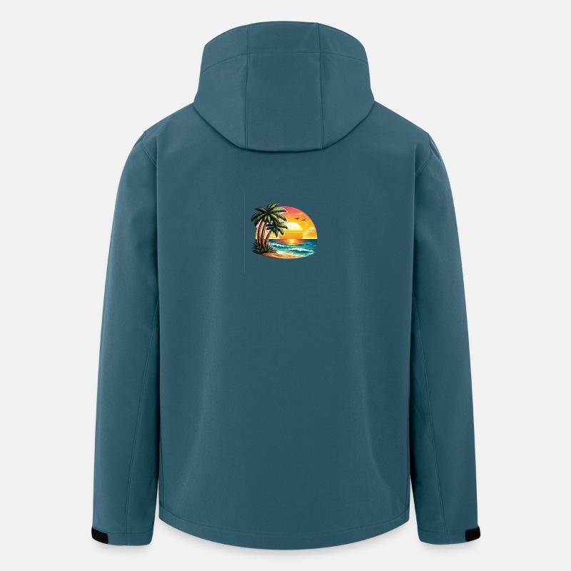 Coucher de soleil à Palm Beach - Veste softshell homme en polyester recyclé Stanley/Stella - bleu pétrole foncé