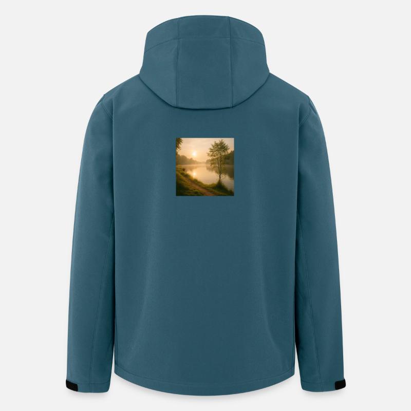 Morgengold am Flusspfad - Recycelte Männer Softshell-Jacke von Stanley/Stella - Dunkles Petrol