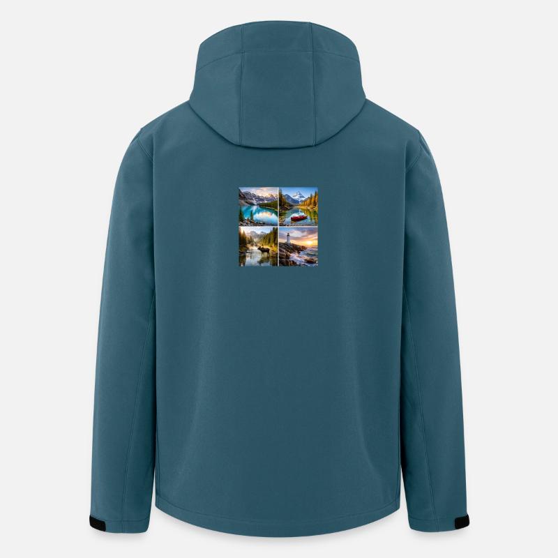 Alpine Nature Landscapes Collage - Men’s Recycled Softshell Jacket by Stanley/Stella - stargazer