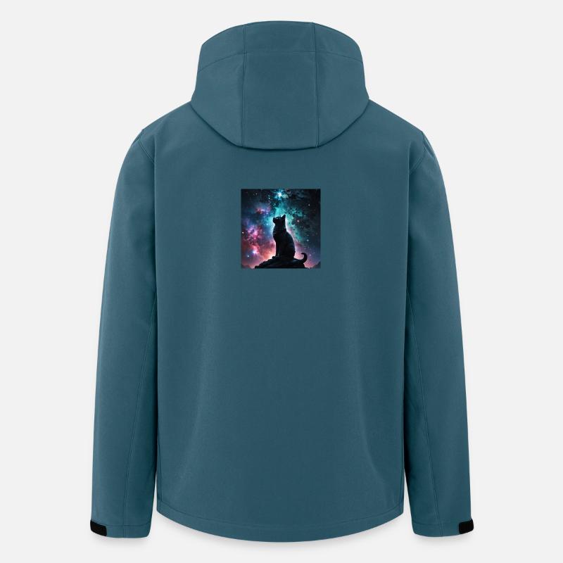 kosmische Katze - Recycelte Männer Softshell-Jacke von Stanley/Stella - Dunkles Petrol
