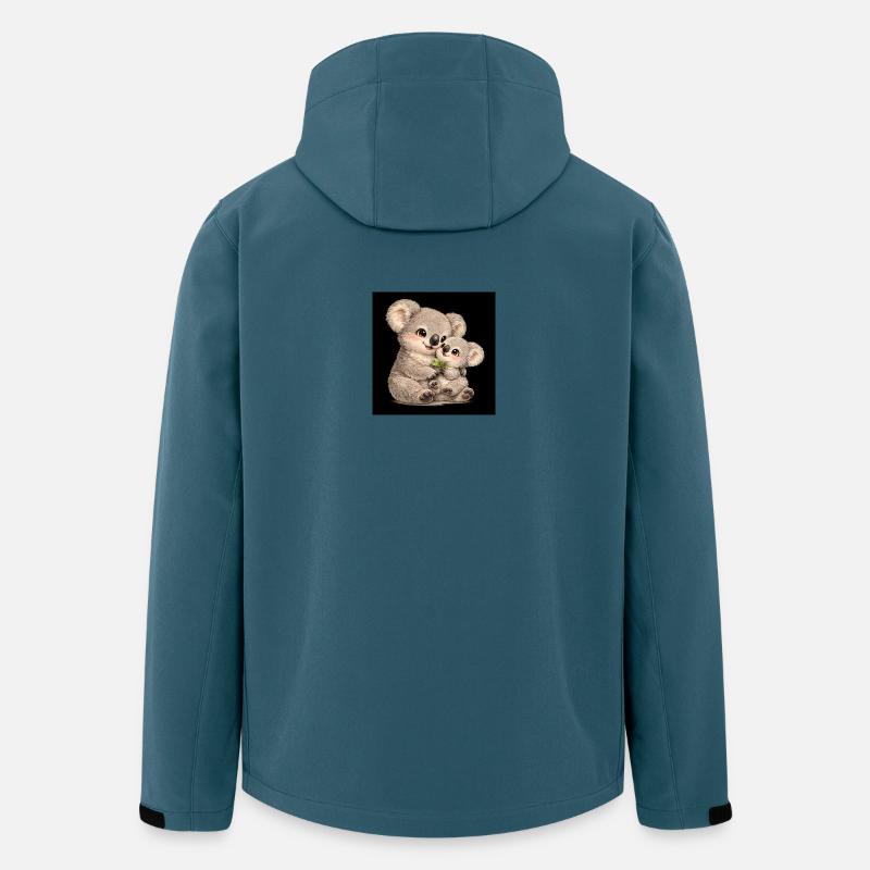 Mama Koala mit ihrem Baby - Recycelte Männer Softshell-Jacke von Stanley/Stella - Dunkles Petrol
