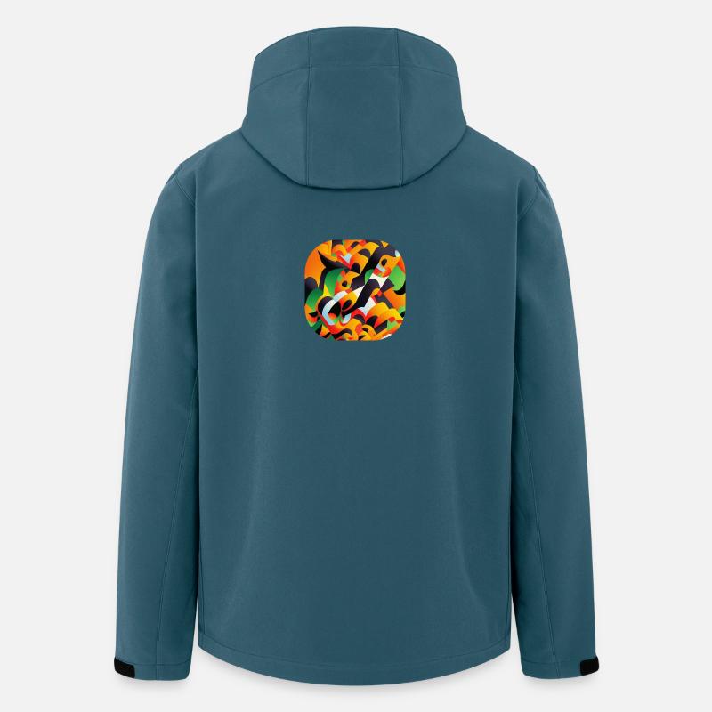 Abstrakt - Recycelte Männer Softshell-Jacke von Stanley/Stella - Dunkles Petrol