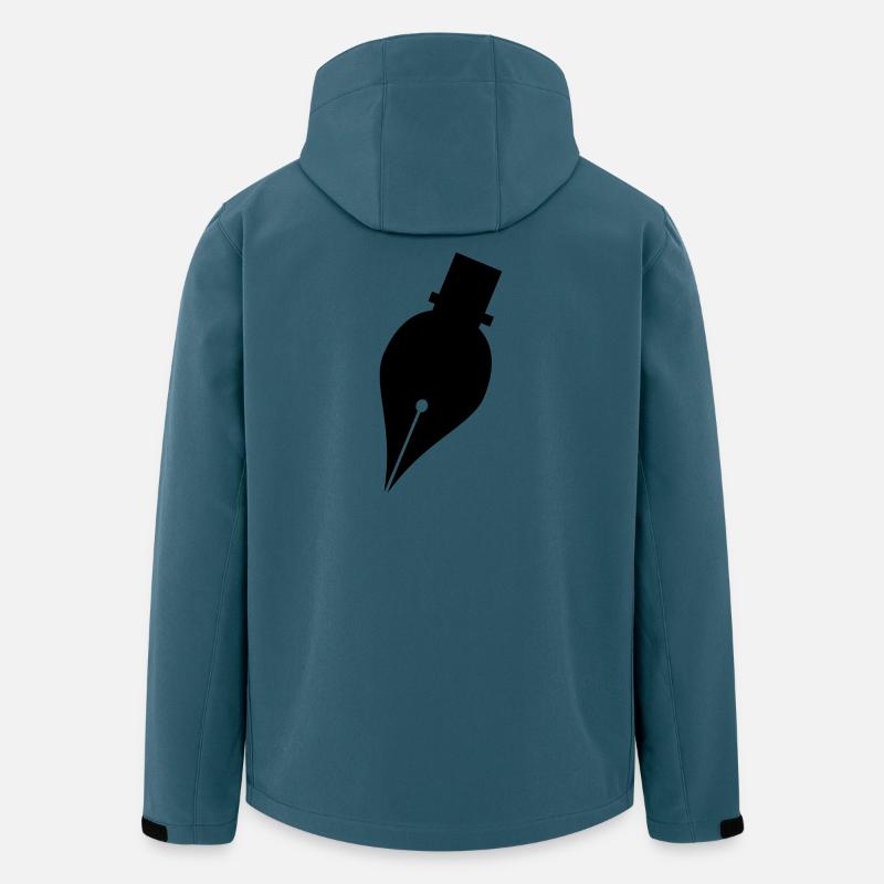 Schreibstift oder Tintenstift-Logo für Schreiber - Recycelte Männer Softshell-Jacke von Stanley/Stella - Dunkles Petrol