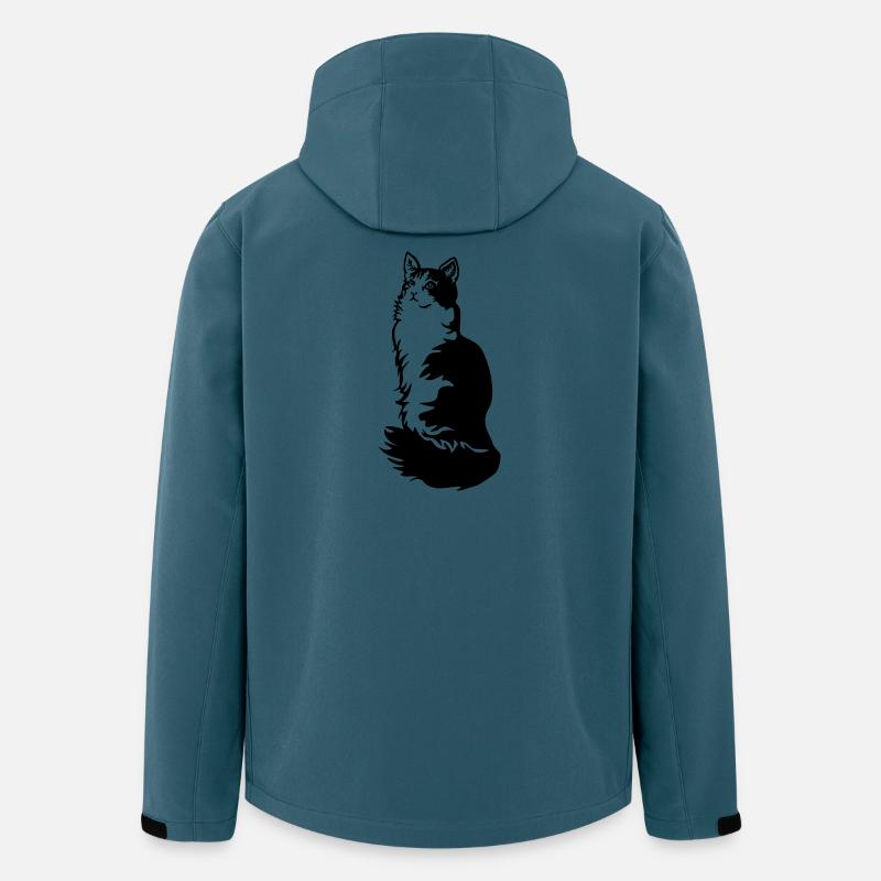 Norwegische Waldkatze Tuxedo - Recycelte Männer Softshell-Jacke von Stanley/Stella - Dunkles Petrol