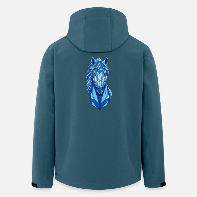 Geometrisches Blaues Pferd - Recycelte Männer Softshell-Jacke von Stanley/Stella - Dunkles Petrol