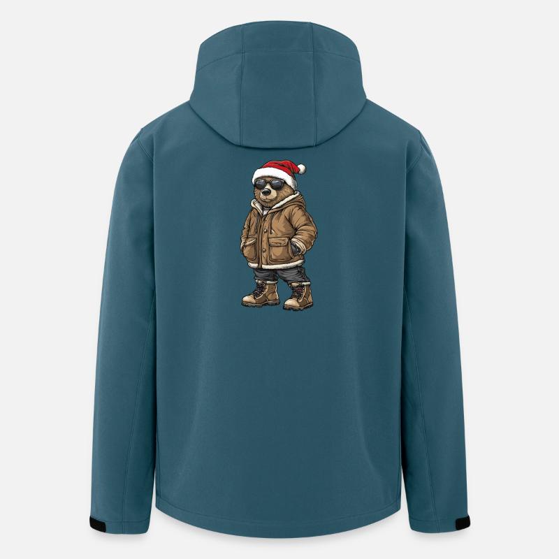 Bär Weihnachten Winter - Recycelte Männer Softshell-Jacke von Stanley/Stella - Dunkles Petrol