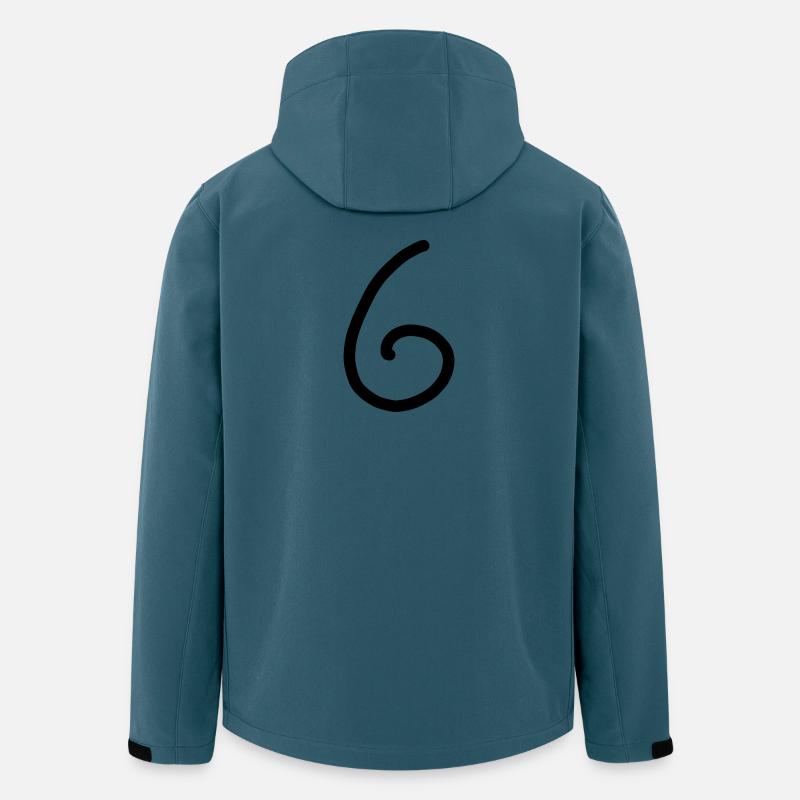 6 Numéro six numéro noir Anniversaire - Veste softshell homme en polyester recyclé Stanley/Stella - bleu pétrole foncé