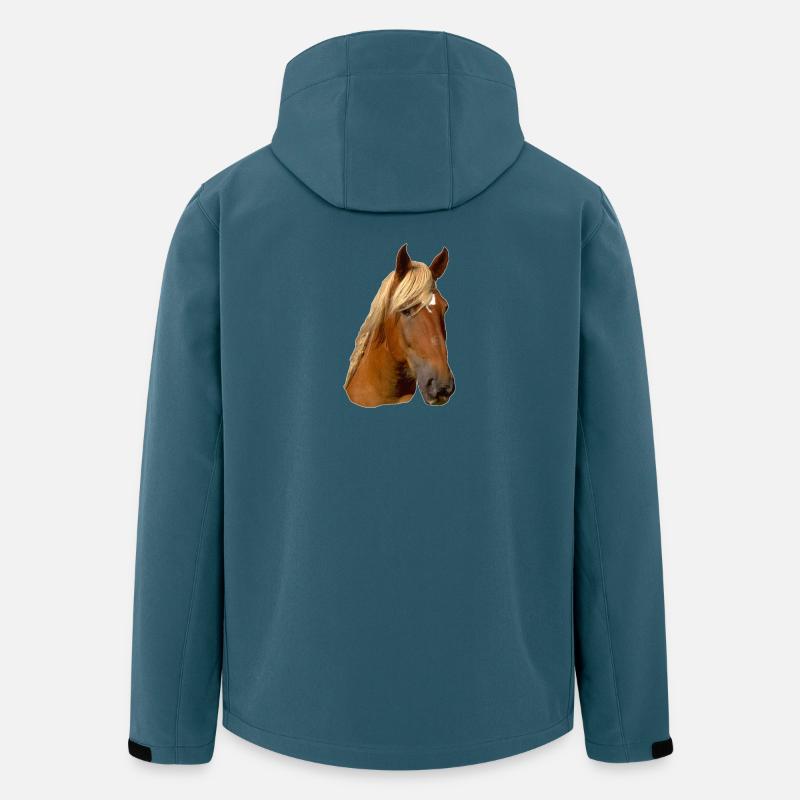 Pferd frontal - Recycelte Männer Softshell-Jacke von Stanley/Stella - Dunkles Petrol