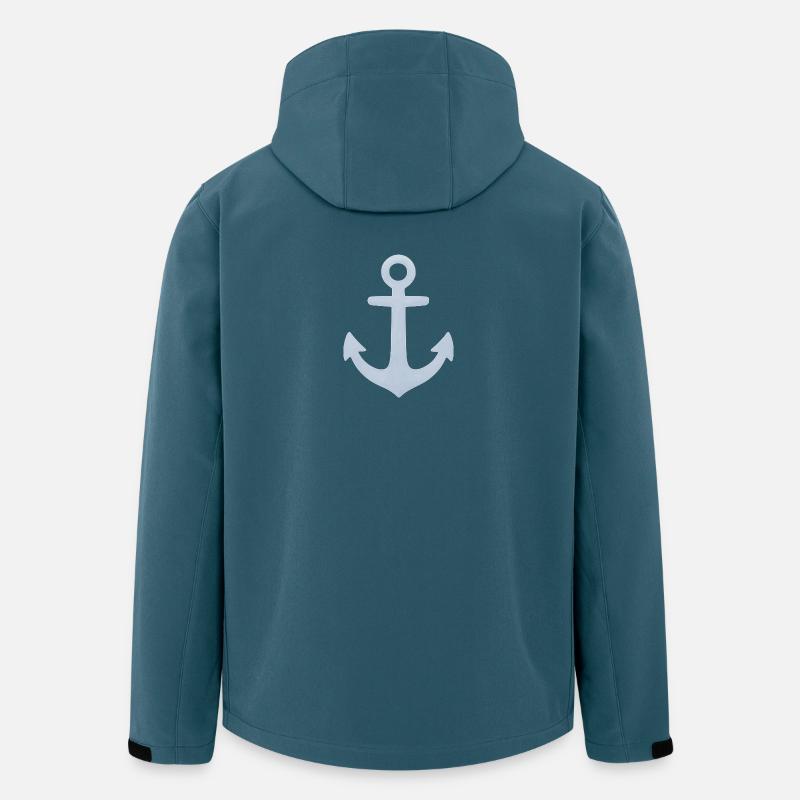 Minimalistischer nautischer Pastellanker - Recycelte Männer Softshell-Jacke von Stanley/Stella - Dunkles Petrol