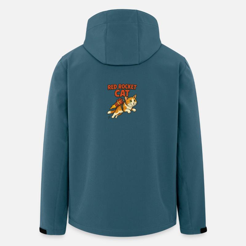 red rocket cat Logo - Recycelte Männer Softshell-Jacke von Stanley/Stella - Dunkles Petrol