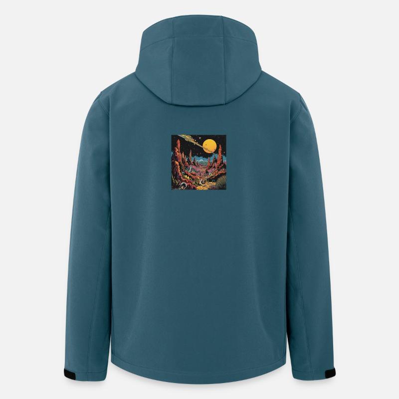 Futuristischer Alien-Planetenhimmel - Recycelte Männer Softshell-Jacke von Stanley/Stella - Dunkles Petrol