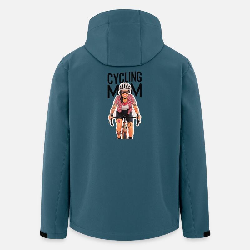 Lebendige Fahrrad-Mutter Illustration - Recycelte Männer Softshell-Jacke von Stanley/Stella - Dunkles Petrol