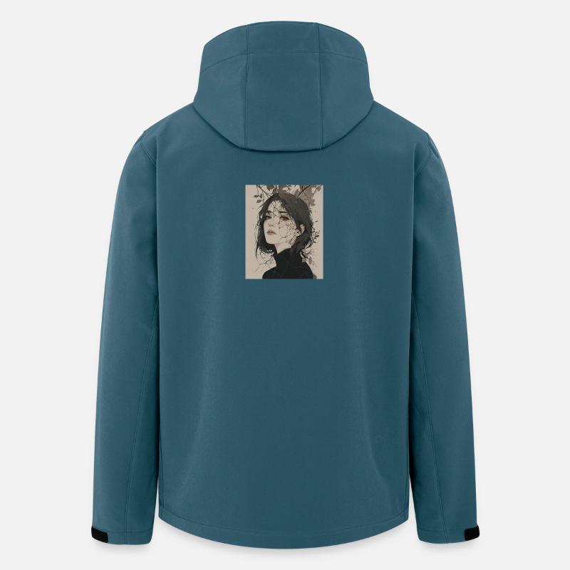Zerbrochenes Blätterporträt - Recycelte Männer Softshell-Jacke von Stanley/Stella - Dunkles Petrol