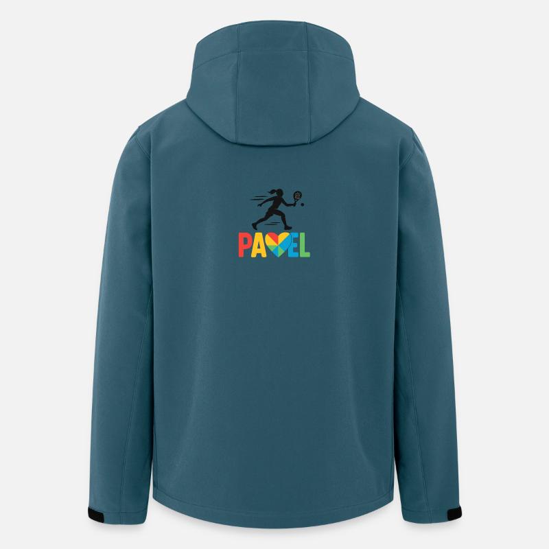 Padel Herzfarben Logo - Recycelte Männer Softshell-Jacke von Stanley/Stella - Dunkles Petrol
