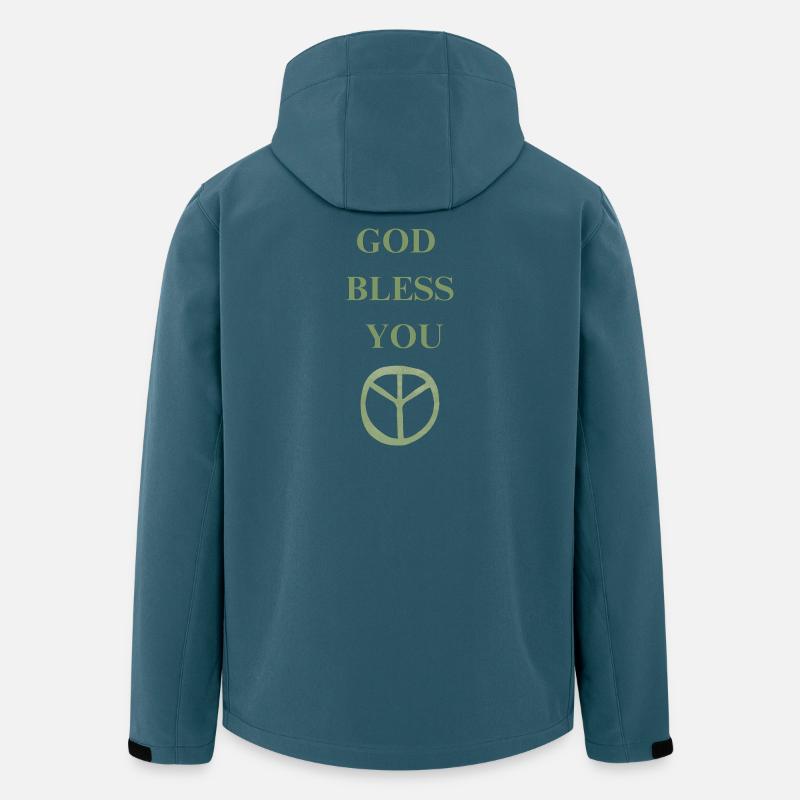 GOD BLESS YOU - Recycelte Männer Softshell-Jacke von Stanley/Stella - Dunkles Petrol