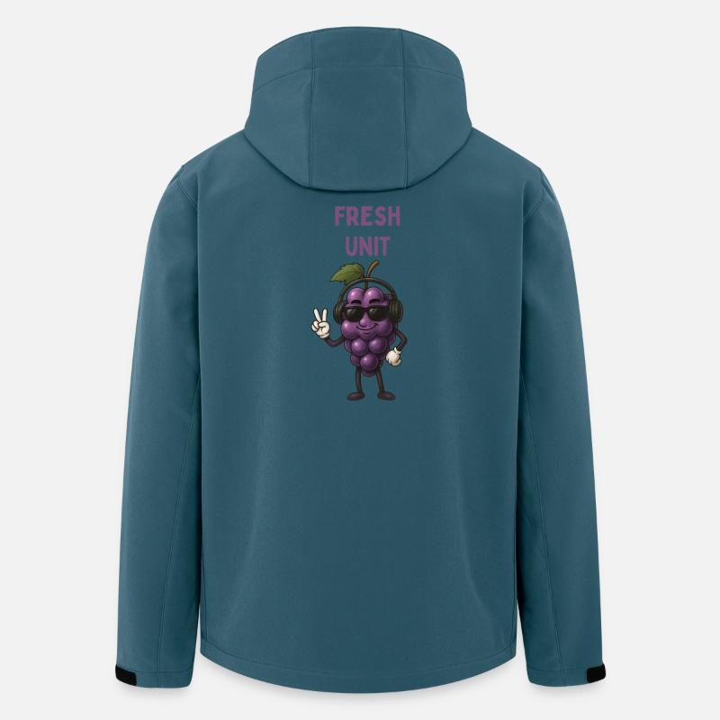 FRESH UNIT Traube mit Kopfhörern - Recycelte Männer Softshell-Jacke von Stanley/Stella - Dunkles Petrol