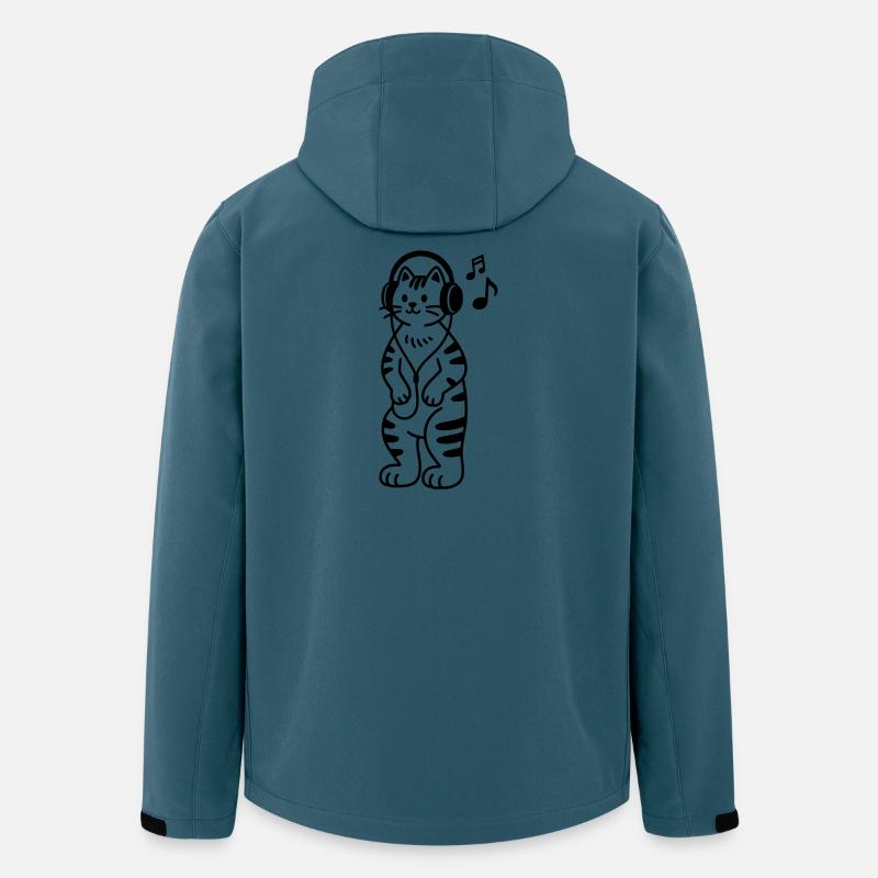 Musique de chat - Veste softshell homme en polyester recyclé Stanley/Stella - bleu pétrole foncé