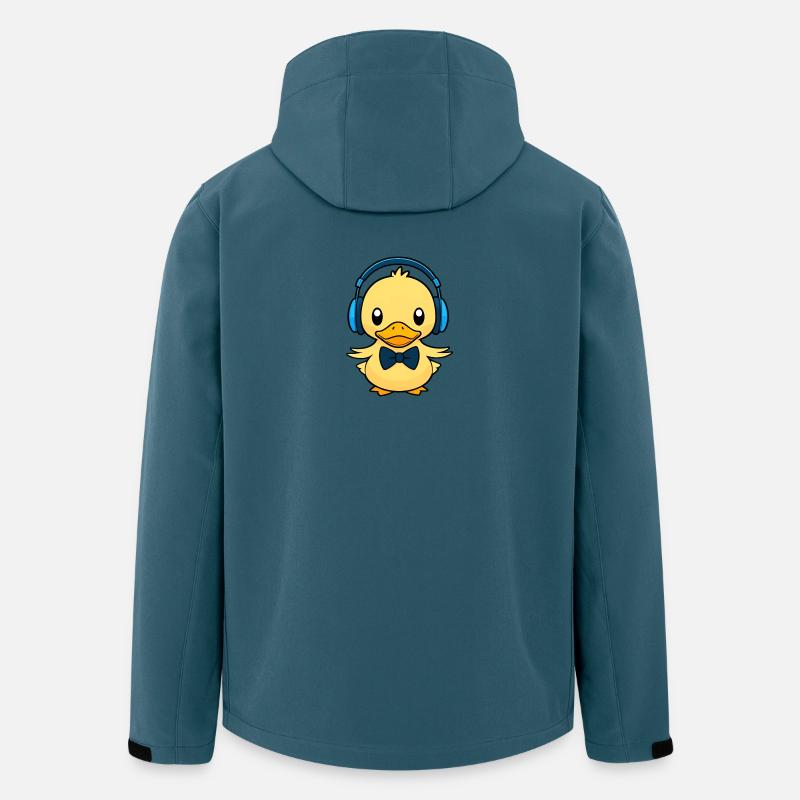 Canard mignon avec des écouteurs - Veste softshell homme en polyester recyclé Stanley/Stella - bleu pétrole foncé