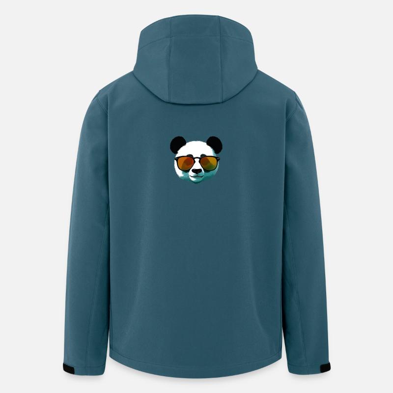 Panda mit Sonnenbrille Farbverlauf - Recycelte Männer Softshell-Jacke von Stanley/Stella - Dunkles Petrol