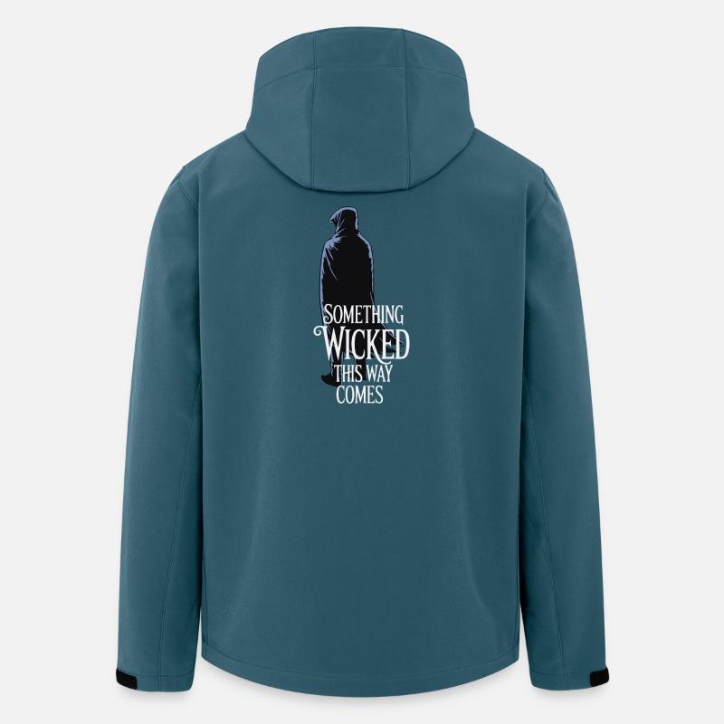 Figurine à capuche sombre avec citation - Veste softshell homme en polyester recyclé Stanley/Stella - bleu pétrole foncé