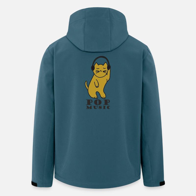 DJ chat avec un casque - Veste softshell homme en polyester recyclé Stanley/Stella - bleu pétrole foncé