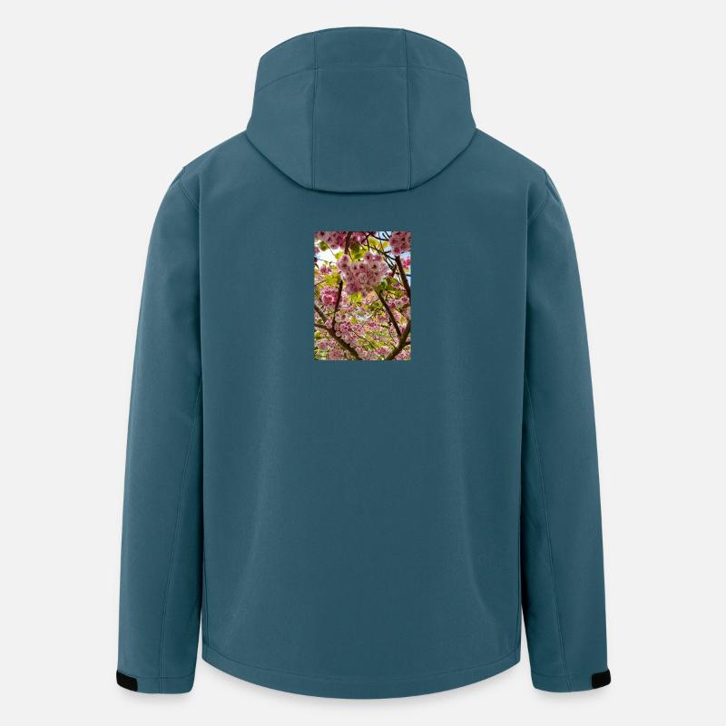 Kirschblütenzauber im Frühling - Recycelte Männer Softshell-Jacke von Stanley/Stella - Dunkles Petrol