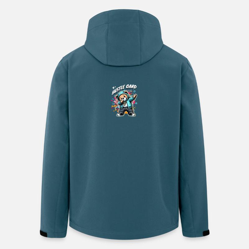 Urban Bear Hustle Graffiti-Hoodie - Recycelte Männer Softshell-Jacke von Stanley/Stella - Dunkles Petrol