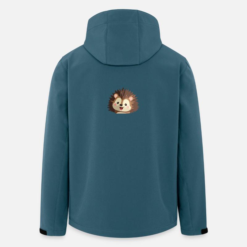 Kuscheliger Igelgrafik - Recycelte Männer Softshell-Jacke von Stanley/Stella - Dunkles Petrol