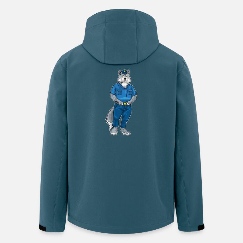 Wolf Polizist Polizei - Recycelte Männer Softshell-Jacke von Stanley/Stella - Dunkles Petrol