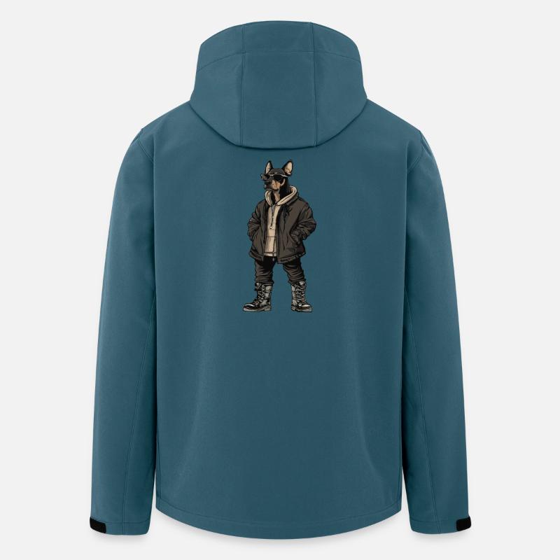 Dobermann Hund Cool Winter - Recycelte Männer Softshell-Jacke von Stanley/Stella - Dunkles Petrol