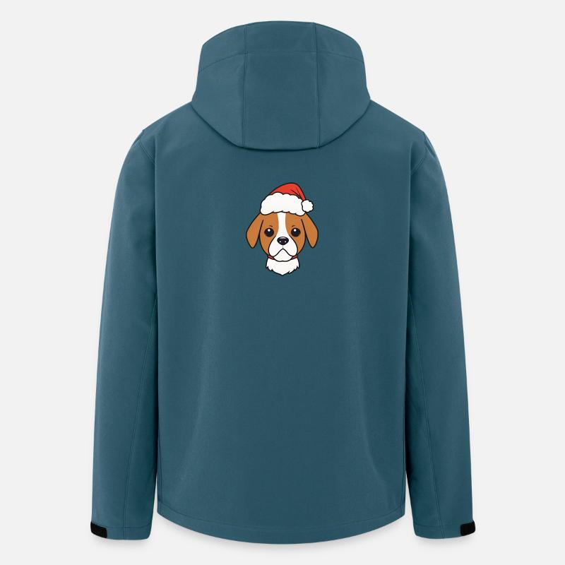 Beagle im Weihnachtslook - Recycelte Männer Softshell-Jacke von Stanley/Stella - Dunkles Petrol
