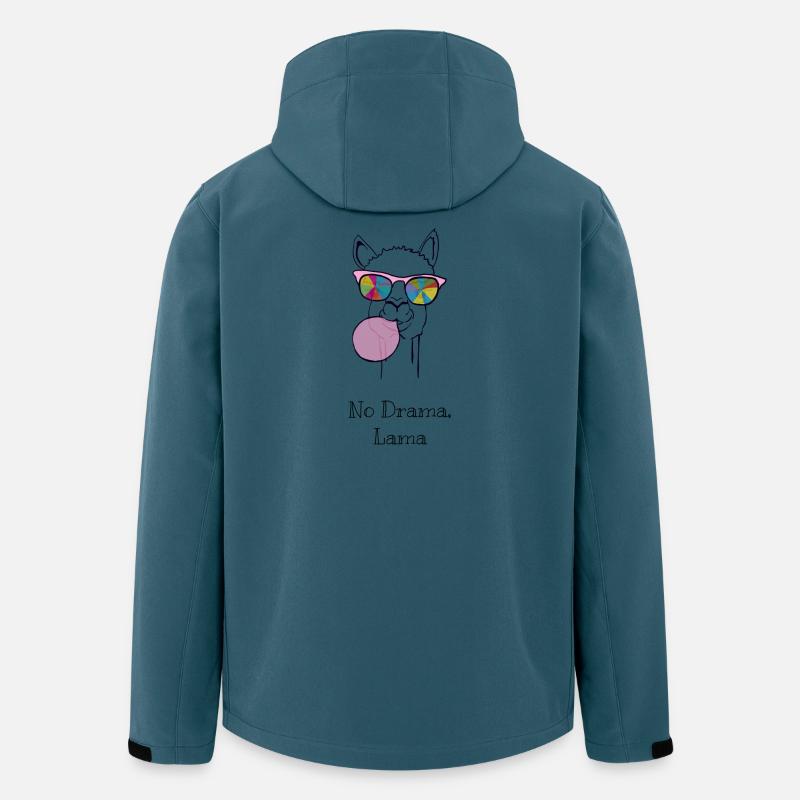Buntes Lama mit Regenbogenbrille - Recycelte Männer Softshell-Jacke von Stanley/Stella - Dunkles Petrol