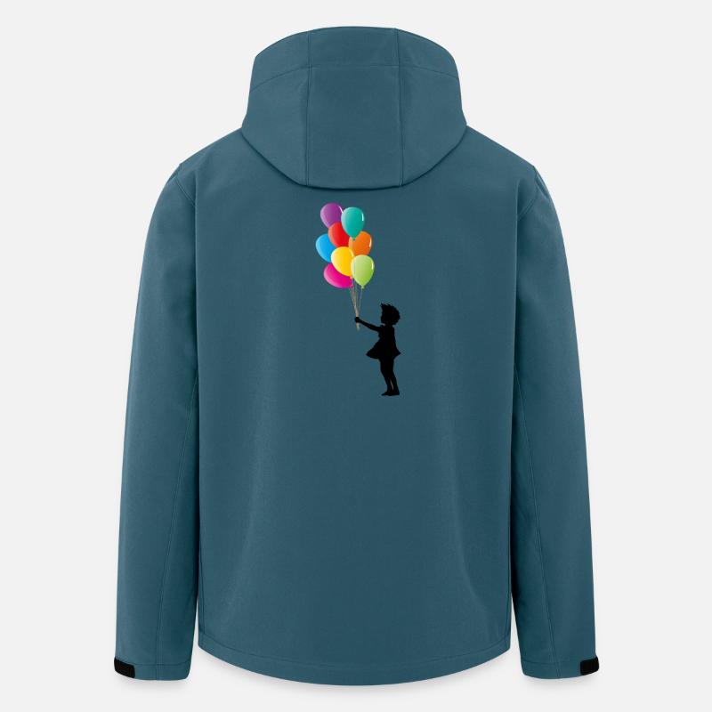 Mädchen mit bunten Luftballons - Recycelte Männer Softshell-Jacke von Stanley/Stella - Dunkles Petrol